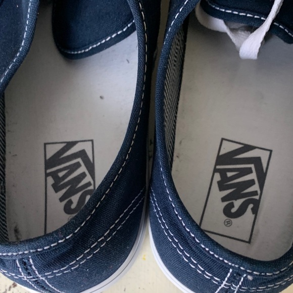 Vans Dark Blue Canvas Shoes with White Accents - Picture 5 of 7